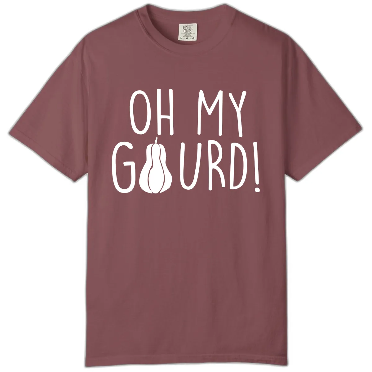 Oh My Gourd Thanksgiving Pun Design Comfort Color in Brick